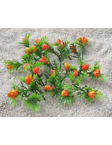 Műnövény szőnyeg 13*13cm - narancssárga virágos